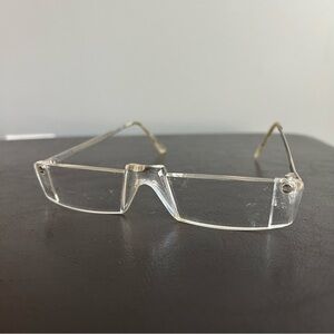 Vintage Clear Frame Small Rectangular Lens +2.25 Made in Japan Reading Glasses